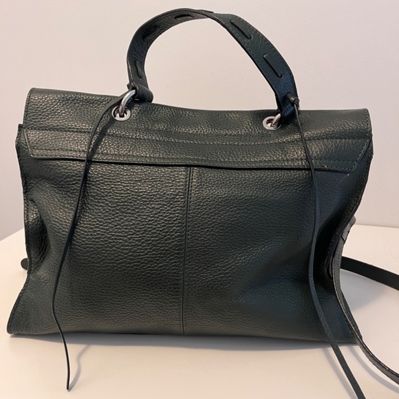 Cromia Leather 🇮🇹 Purse Magnetic Closure Olive Green Satchel Bag Made In Italy - Picture 8 of 16
